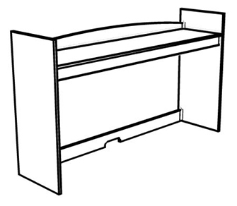 Madison Single Shelf Carrel w\/Closed Back, 36"W